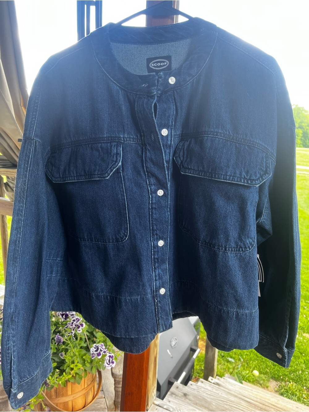 Dark Blue Denim Jacket for Women - Picture 2 of 9
